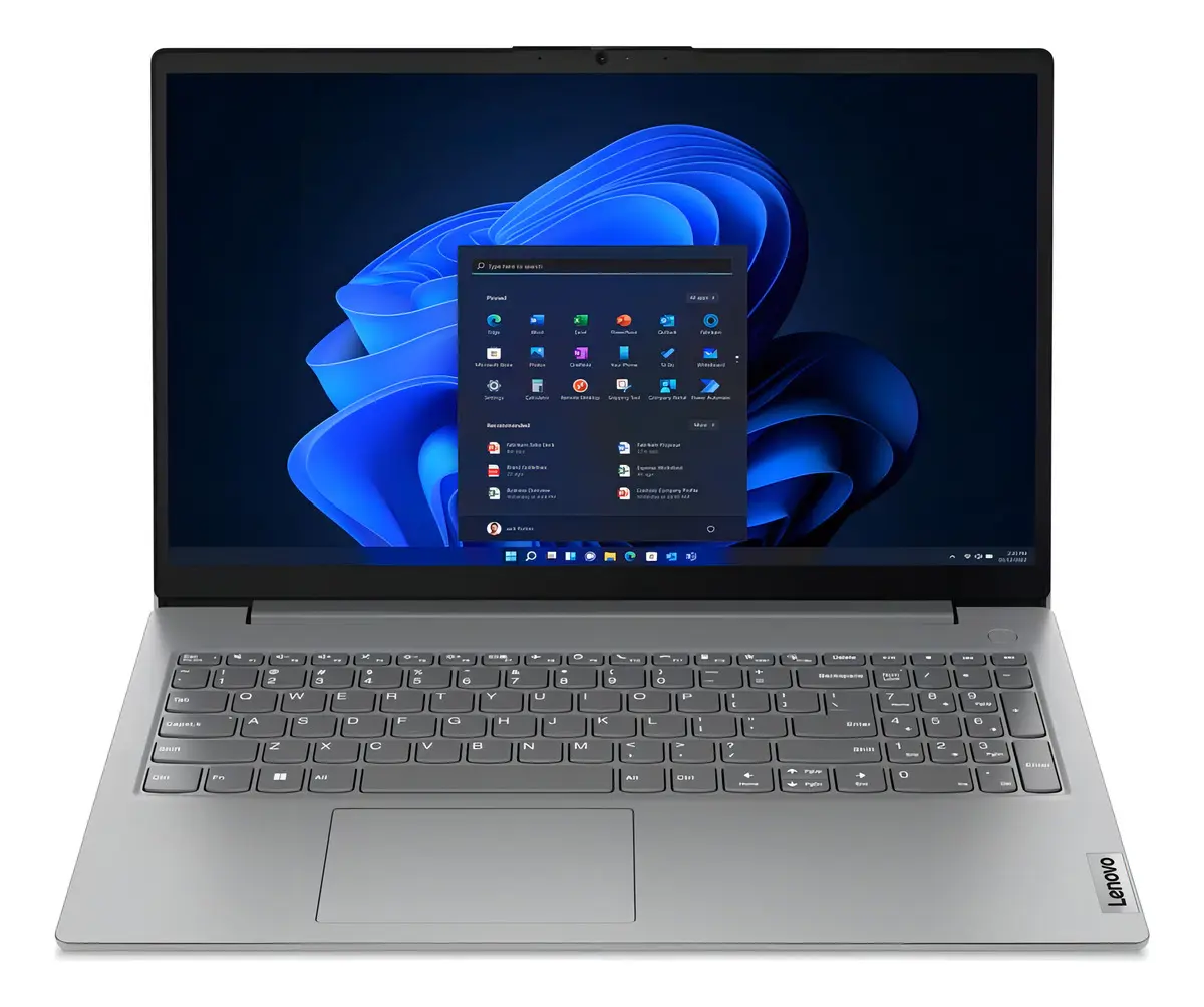 Notebook LENOVO V15. Pantalla 15.6". Procesador AMD Ryzen 3 7320U. RAM 16GB. Almacenamiento SSD 512GB. Cuenta con servicio de soporte técnico remoto durante 2 meses.